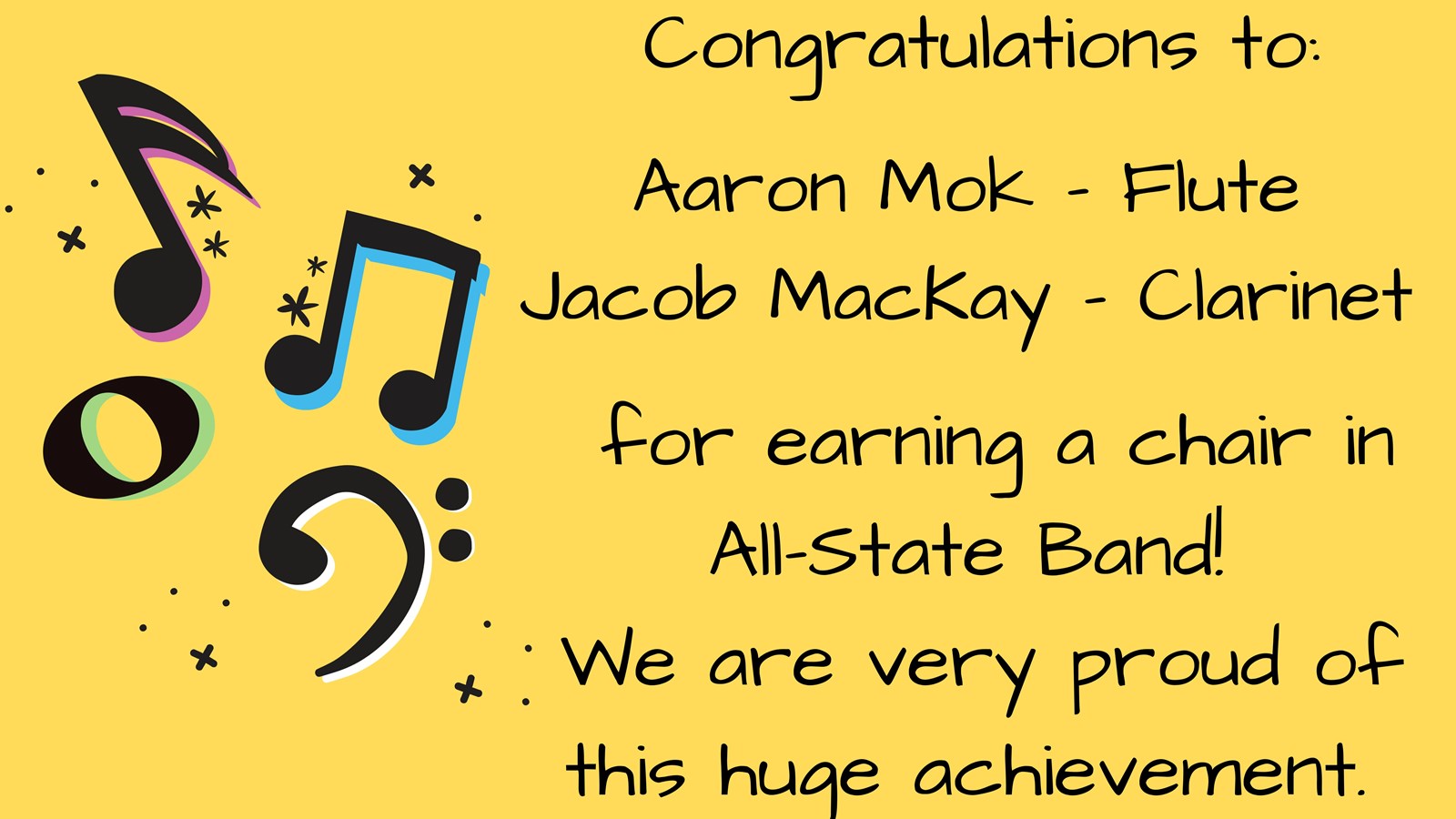 congratulations all state band members